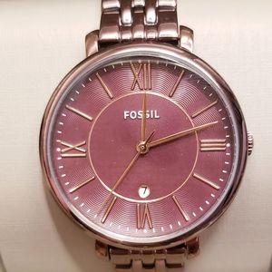 FOSSIL Gold Brown Burgundy Watch Women